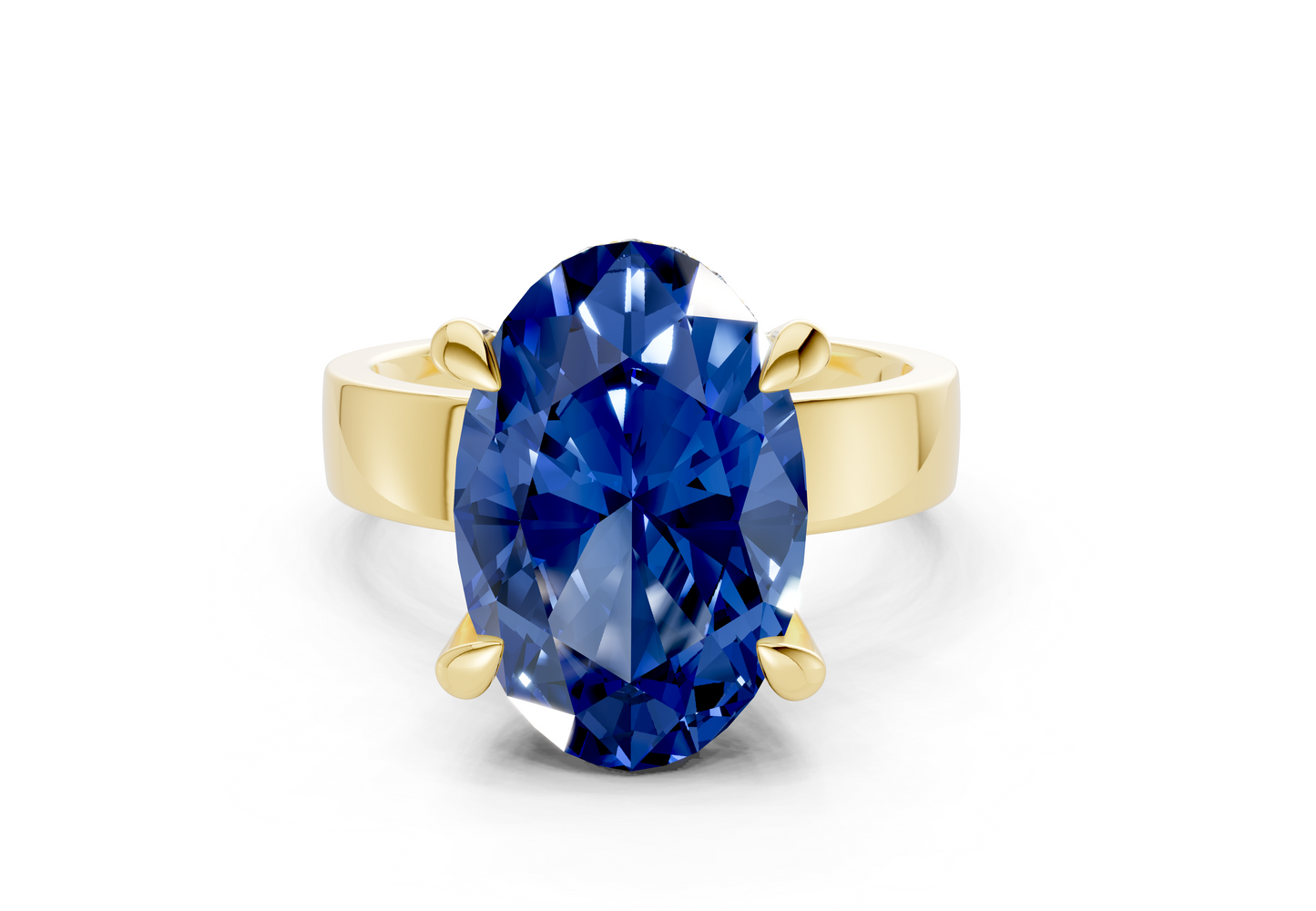 Echo Sapphire Gemstone Solitaire Oval Cut 4mm Engagement Ring