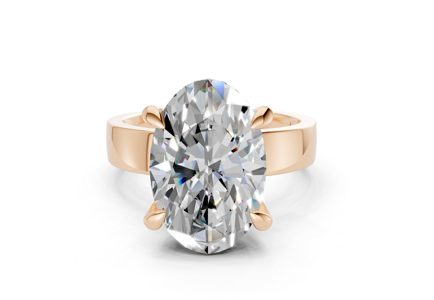 Echo Diamond Solitaire Oval Cut 4mm Engagement Ring