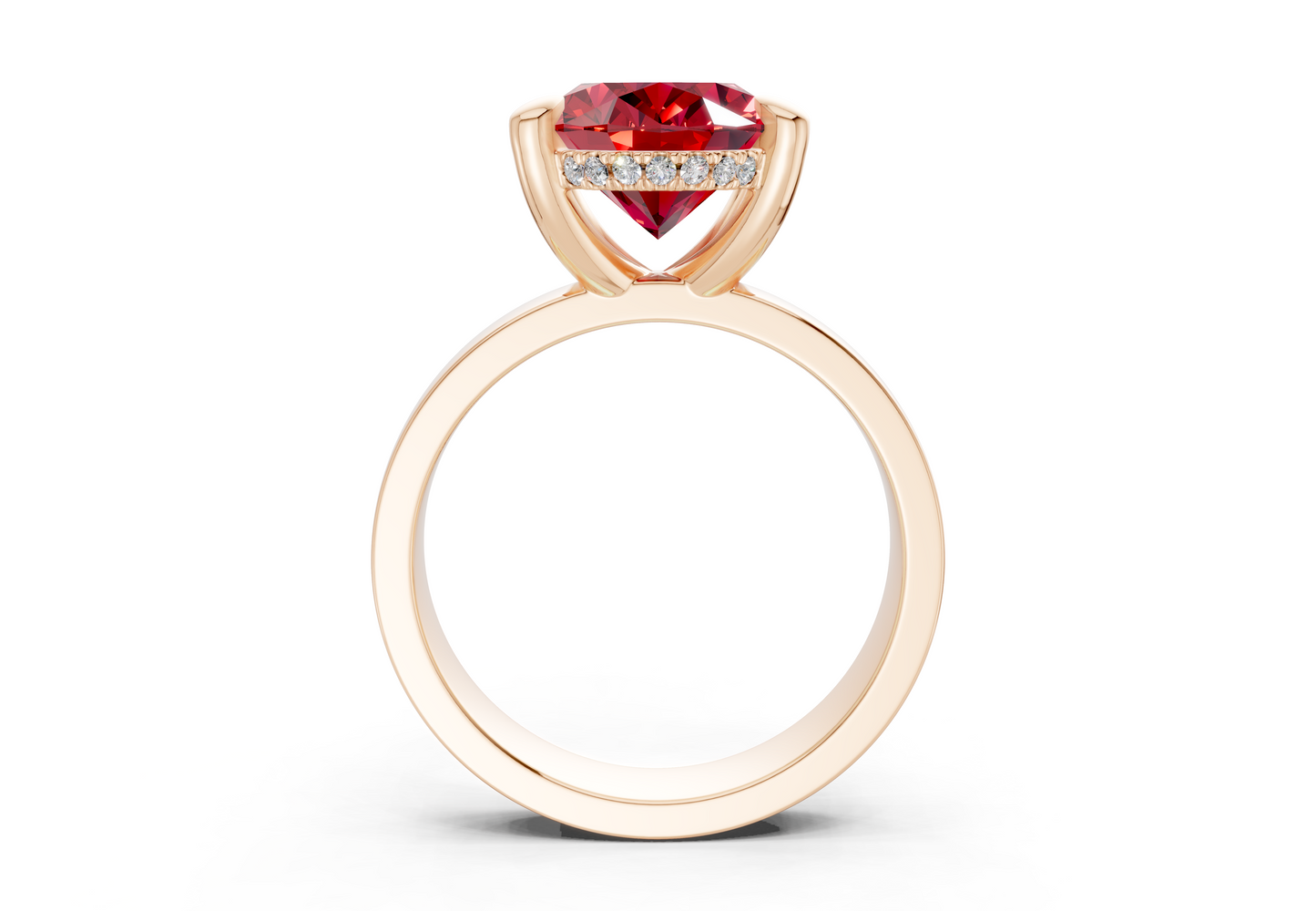 Echo Ruby Gemstone Solitaire Oval Cut 4mm Engagement Ring