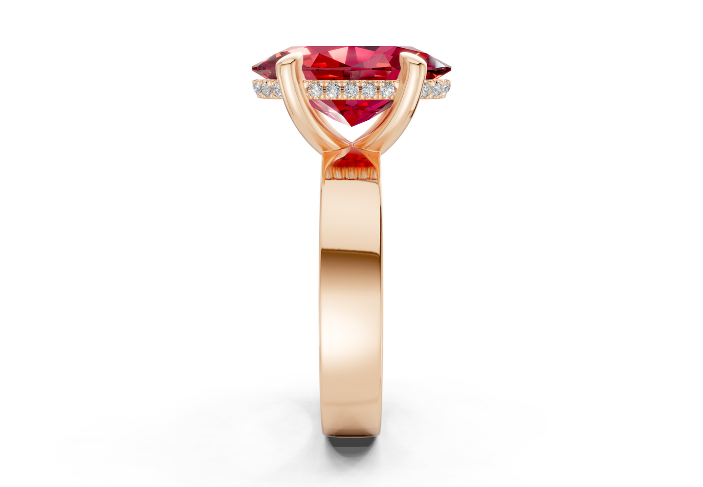 Echo Ruby Gemstone Solitaire Oval Cut 4mm Engagement Ring