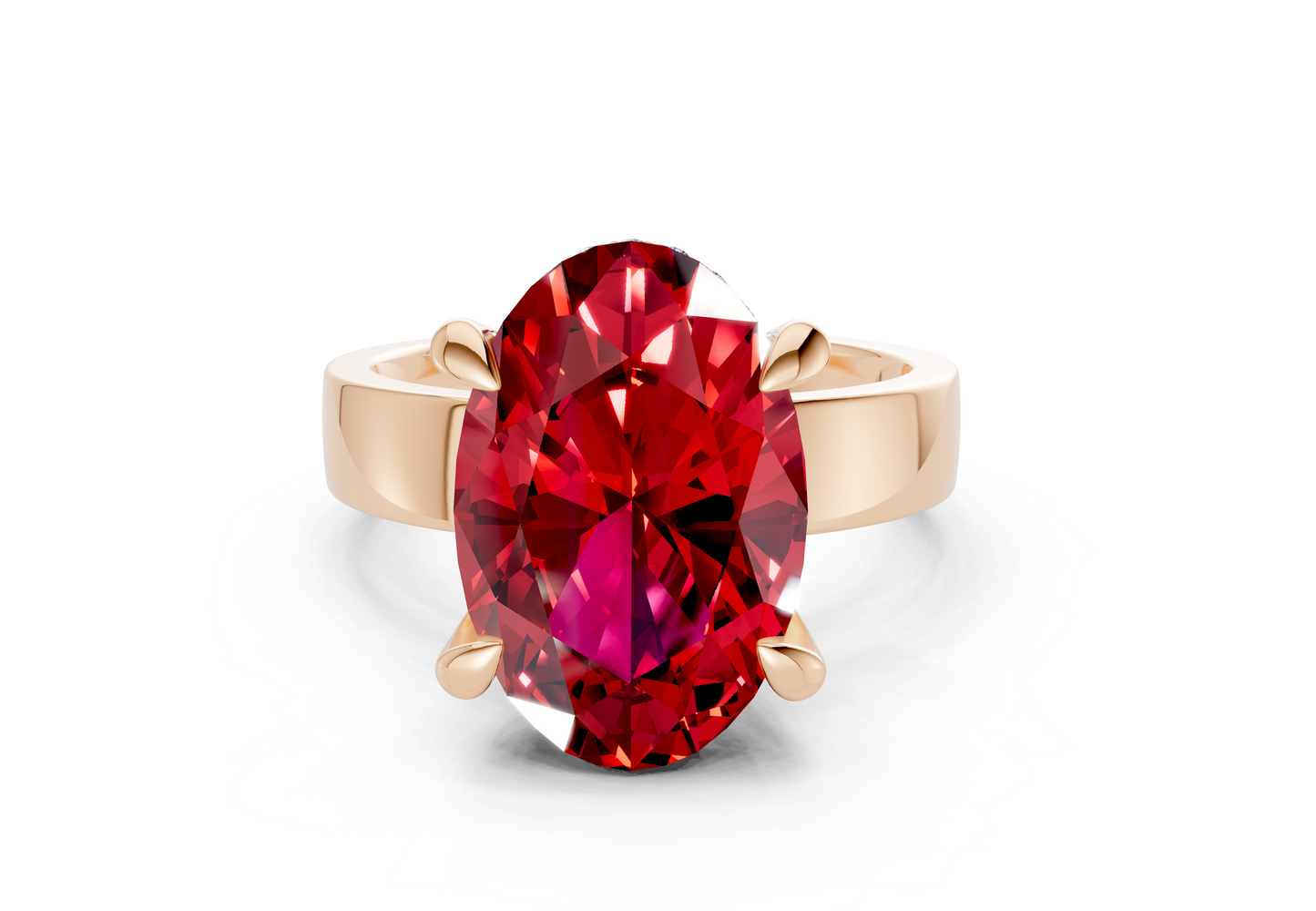 Echo Ruby Gemstone Solitaire Oval Cut 4mm Engagement Ring