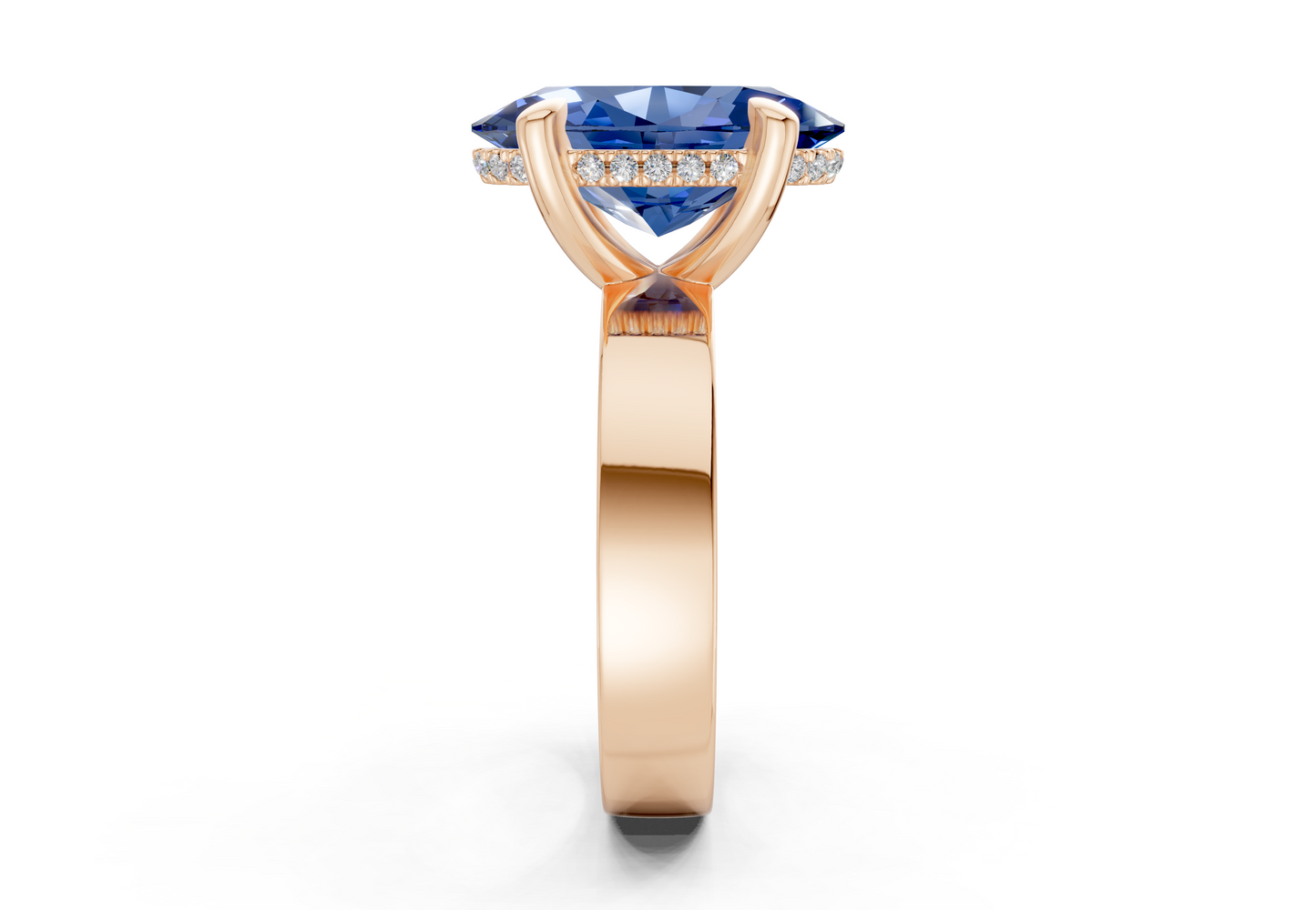 Echo Sapphire Gemstone Solitaire Oval Cut 4mm Engagement Ring
