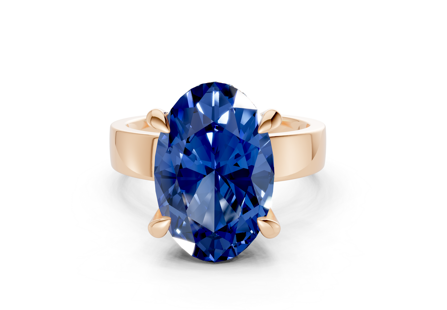 Echo Sapphire Gemstone Solitaire Oval Cut 4mm Engagement Ring