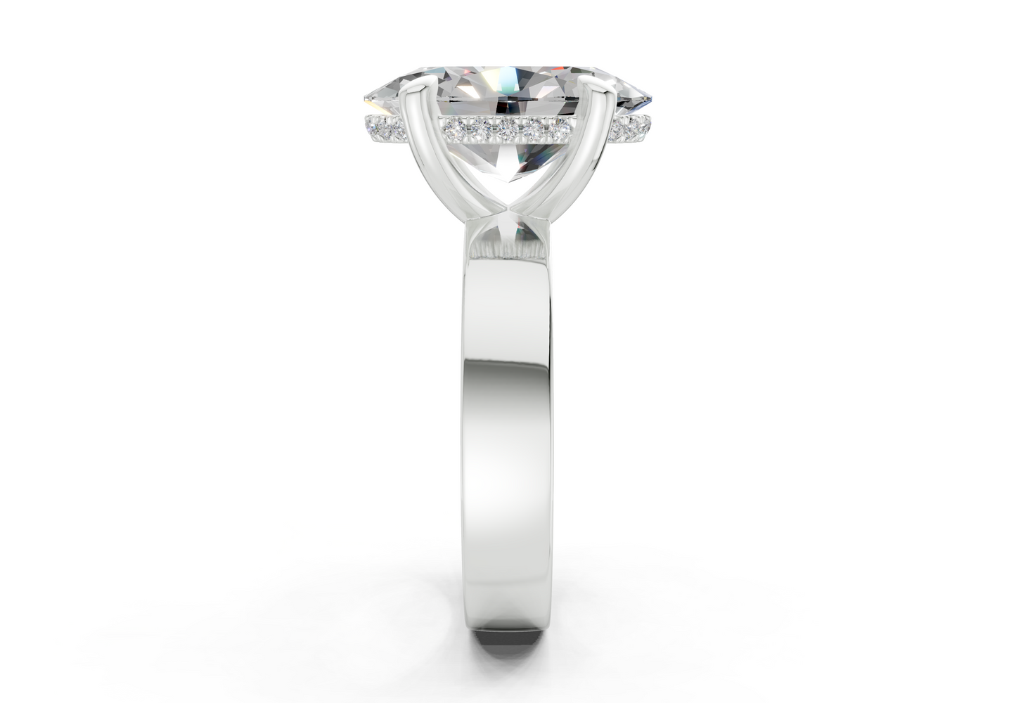 Echo Diamond Solitaire Oval Cut 4mm Engagement Ring