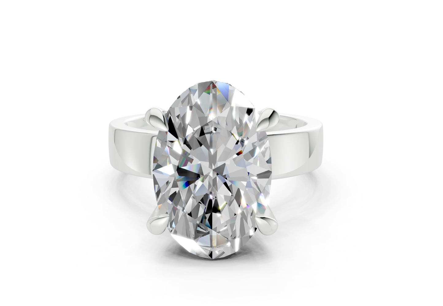 Echo Diamond Solitaire Oval Cut 4mm Engagement Ring