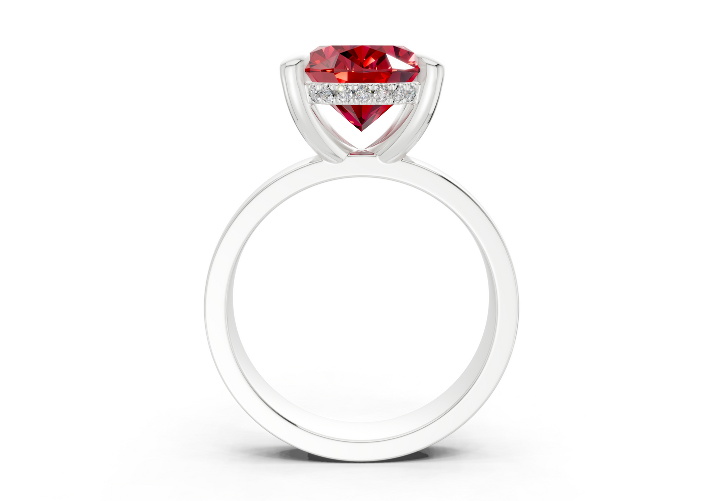 Echo Ruby Gemstone Solitaire Oval Cut 4mm Engagement Ring