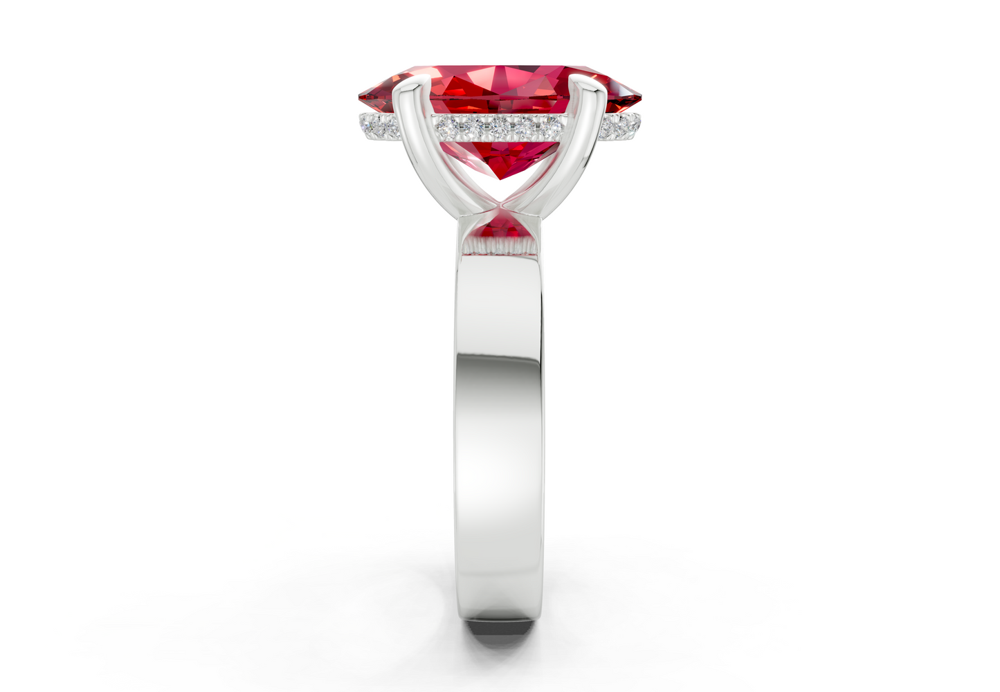 Echo Ruby Gemstone Solitaire Oval Cut 4mm Engagement Ring