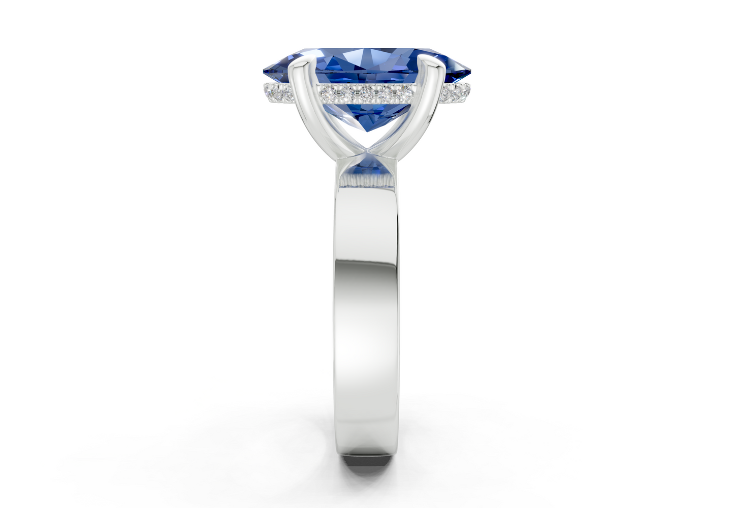 Echo Sapphire Gemstone Solitaire Oval Cut 4mm Engagement Ring