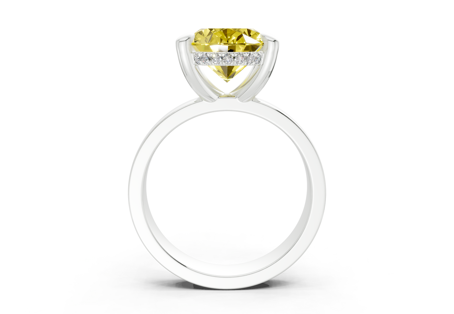 Echo Yellow Diamond Solitaire Oval Cut 4mm Engagement Ring
