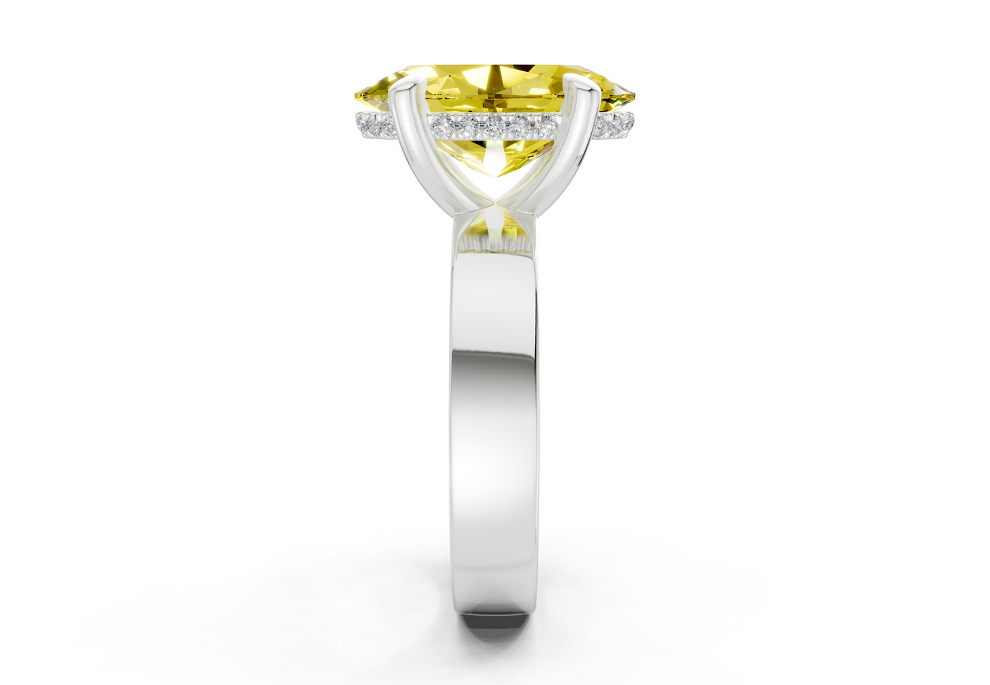 Echo Yellow Diamond Solitaire Oval Cut 4mm Engagement Ring