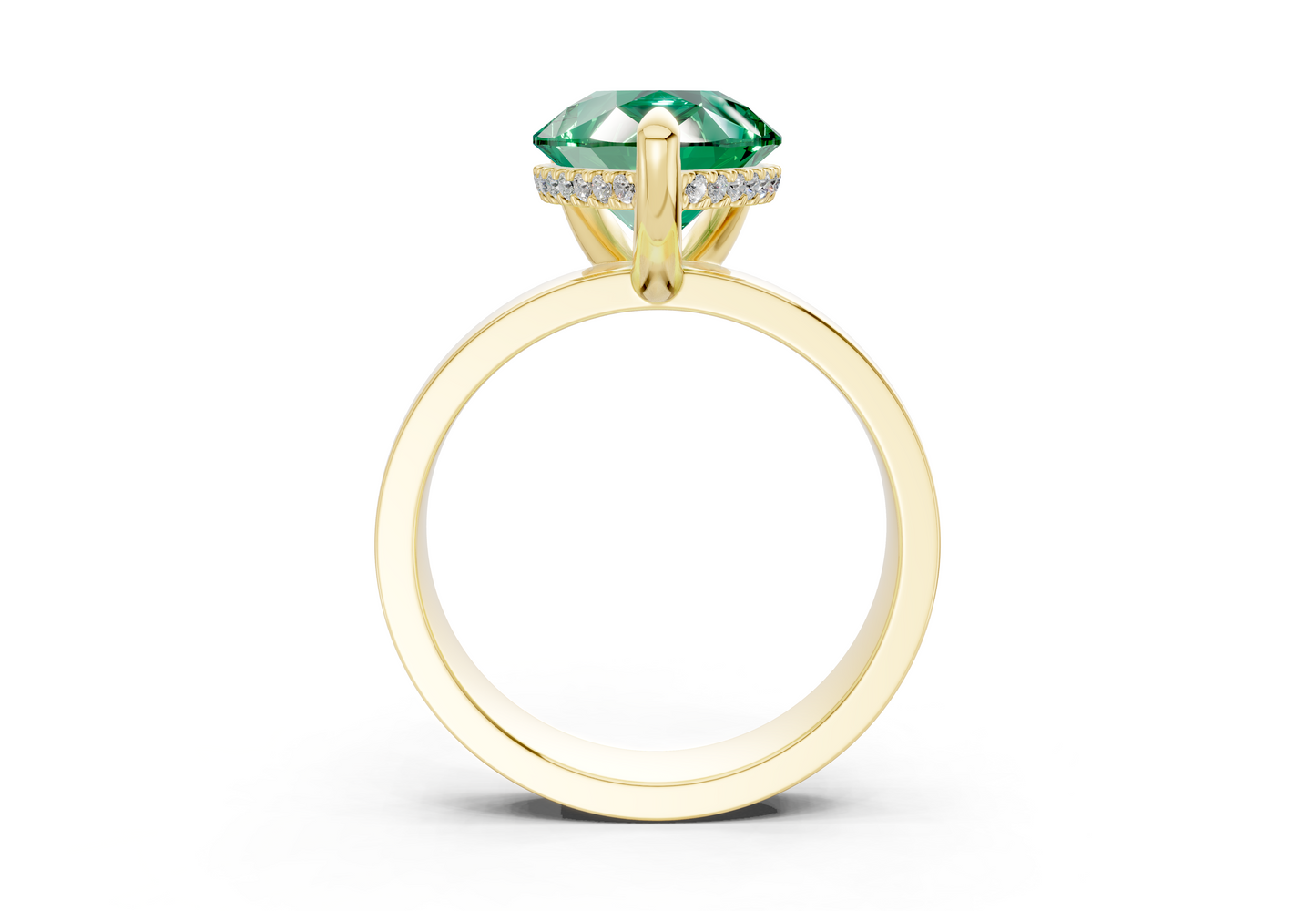 Echo Emerald Gemstone Solitaire Pear Cut 4mm Engagement Ring