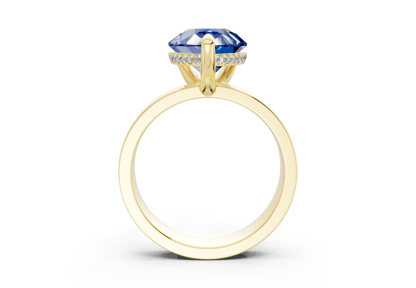 Echo Sapphire Gemstone Solitaire Pear Cut 4mm Engagement Ring
