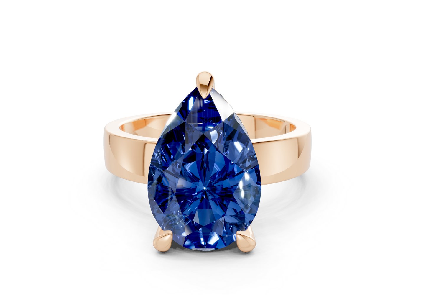 Echo Sapphire Gemstone Solitaire Pear Cut 4mm Engagement Ring