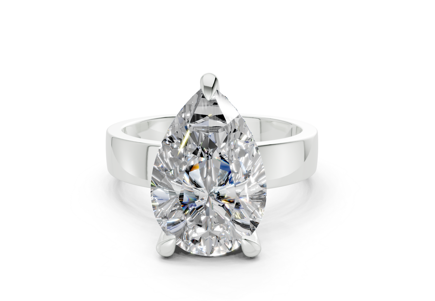 Echo Diamond Solitaire Pear Cut 4mm Engagement Ring