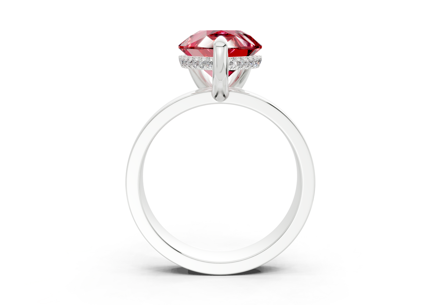 Echo Ruby Gemstone Solitaire Pear Cut 4mm Engagement Ring