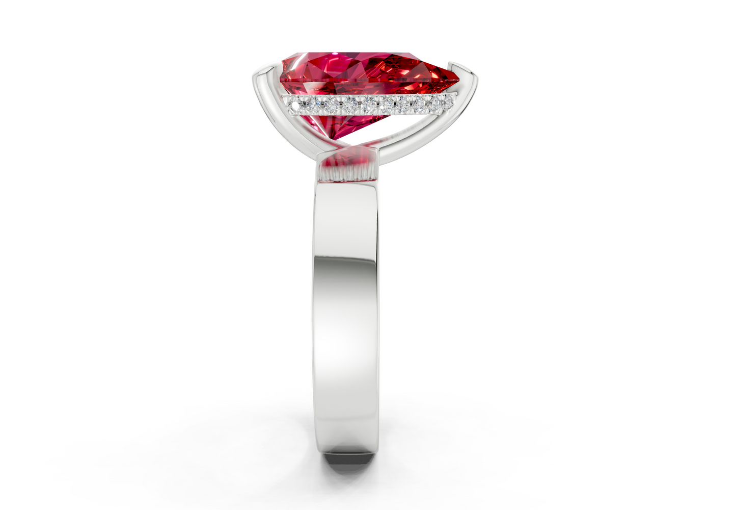 Echo Ruby Gemstone Solitaire Pear Cut 4mm Engagement Ring