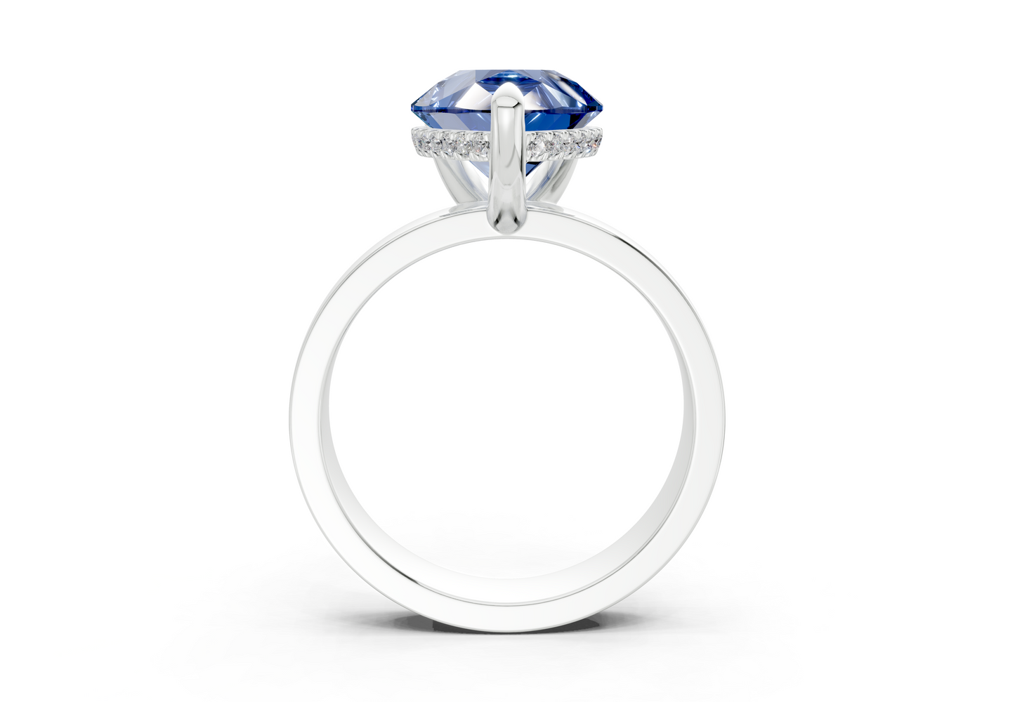 Echo Sapphire Gemstone Solitaire Pear Cut 4mm Engagement Ring