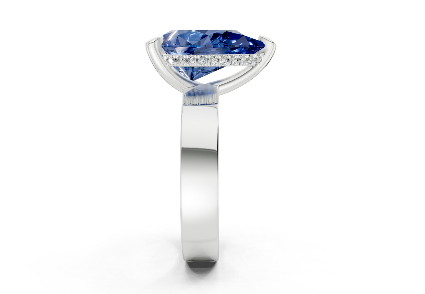 Echo Sapphire Gemstone Solitaire Pear Cut 4mm Engagement Ring