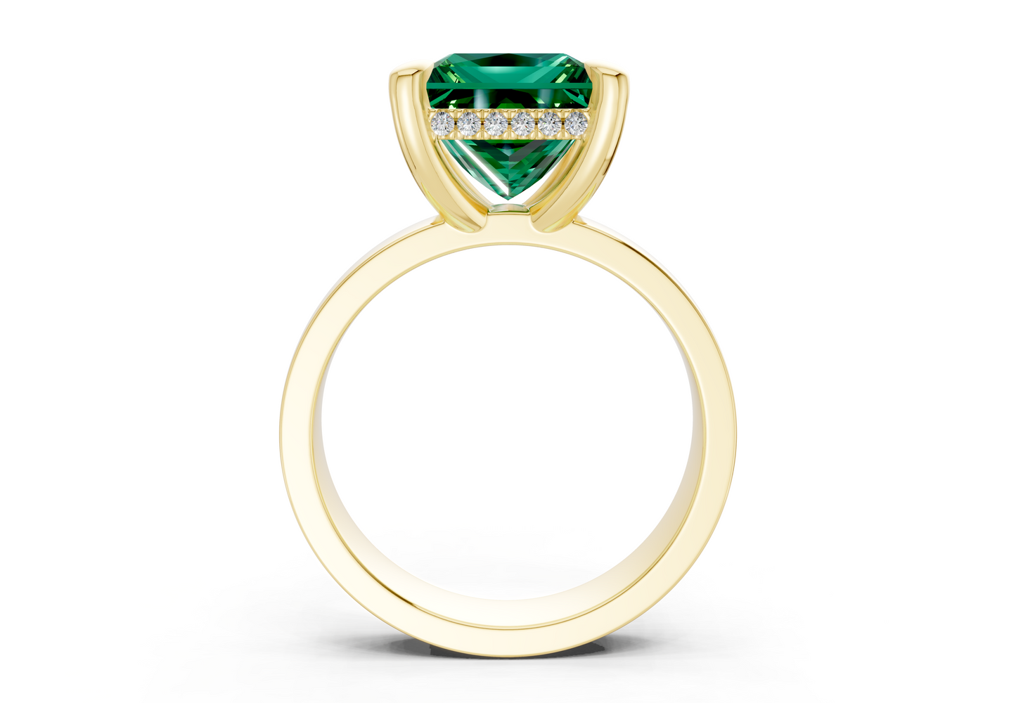 Echo Emerald Gemstone Solitaire Princess Cut 4mm Engagement Ring