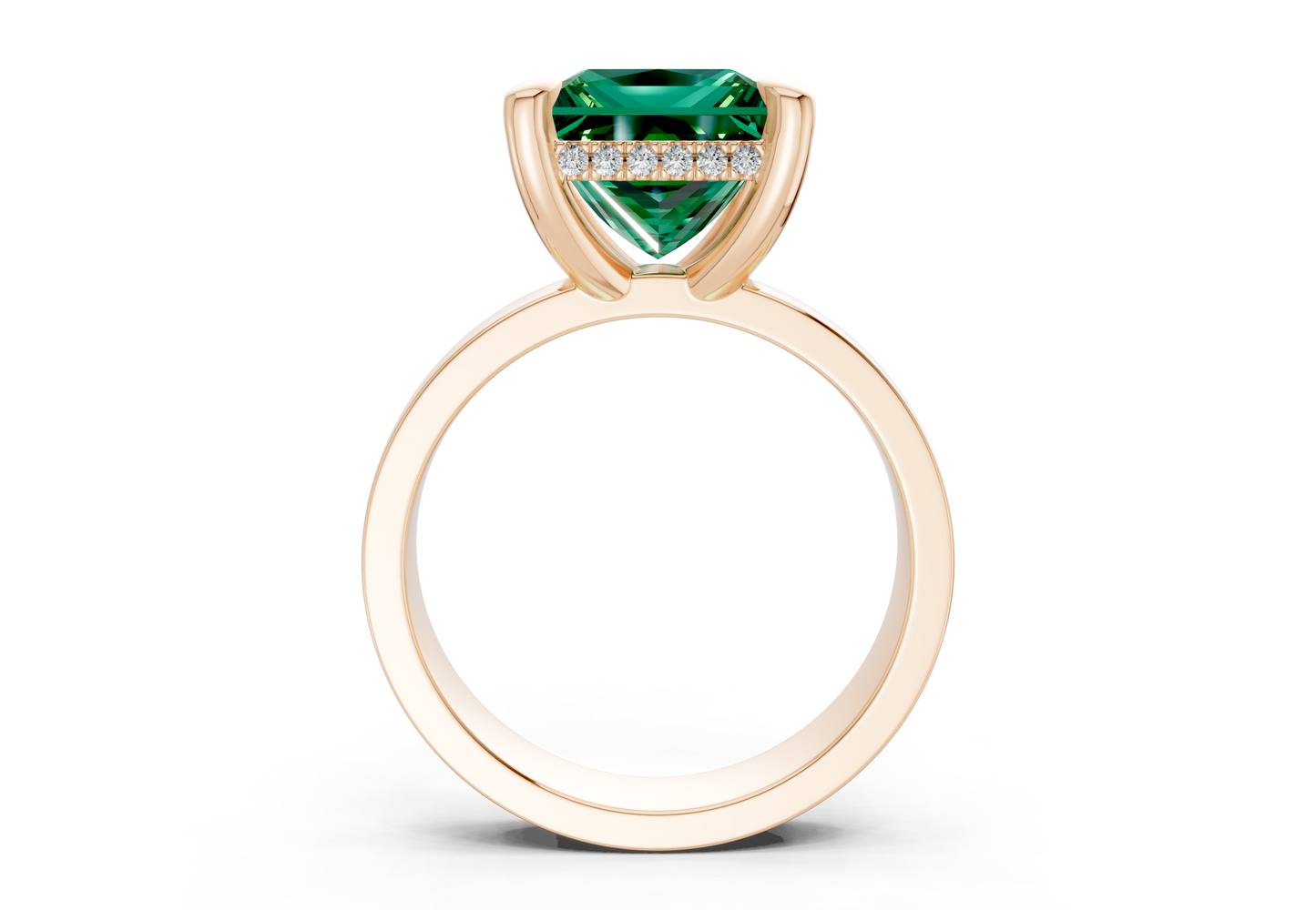 Echo Emerald Gemstone Solitaire Princess Cut 4mm Engagement Ring