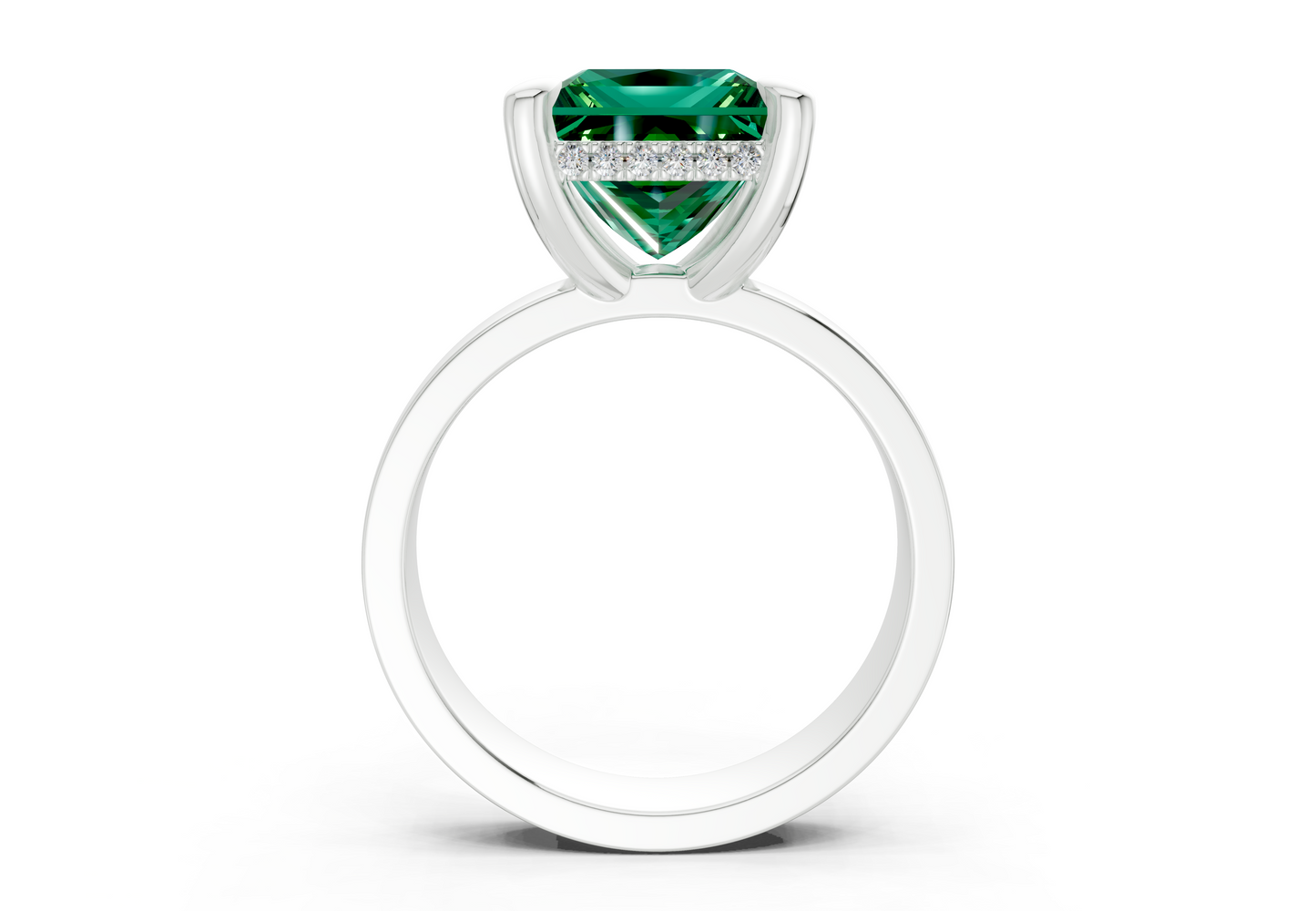 Echo Emerald Gemstone Solitaire Princess Cut 4mm Engagement Ring