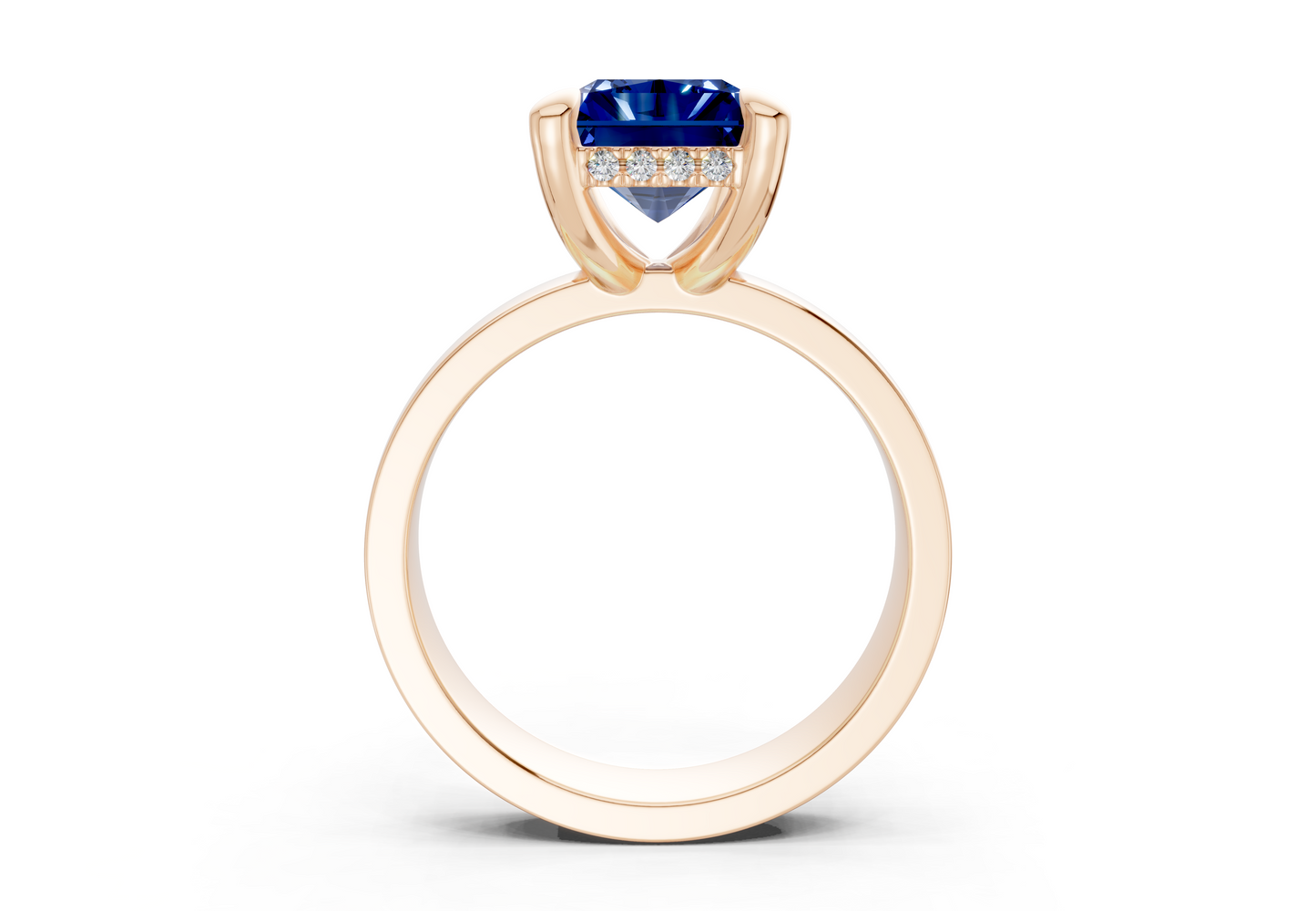 Echo Sapphire Gemstone Solitaire Radiant Cut 4mm Engagement Ring