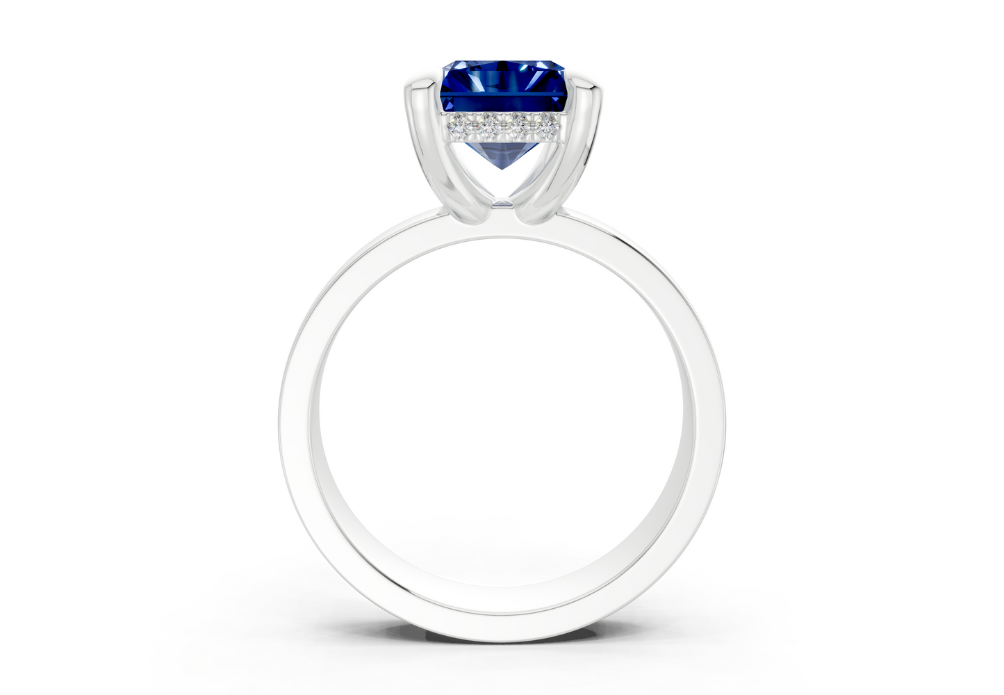 Echo Sapphire Gemstone Solitaire Radiant Cut 4mm Engagement Ring