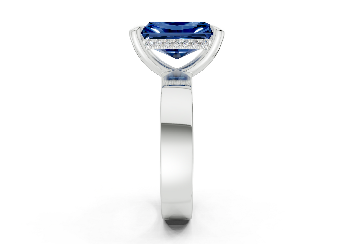 Echo Sapphire Gemstone Solitaire Radiant Cut 4mm Engagement Ring