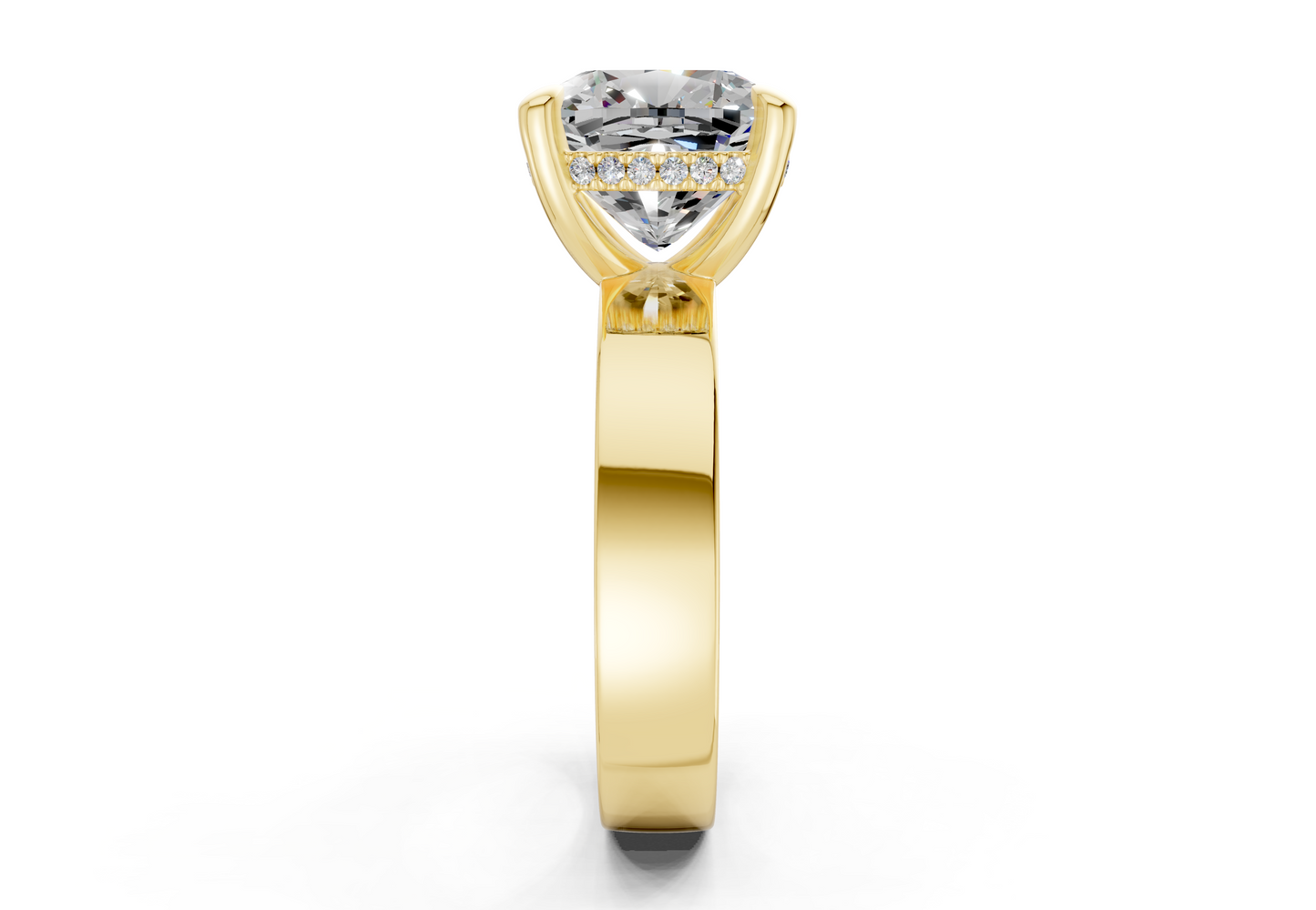 Echo Diamond Solitaire Cushion Squareuare Cut 4mm Engagement Ring