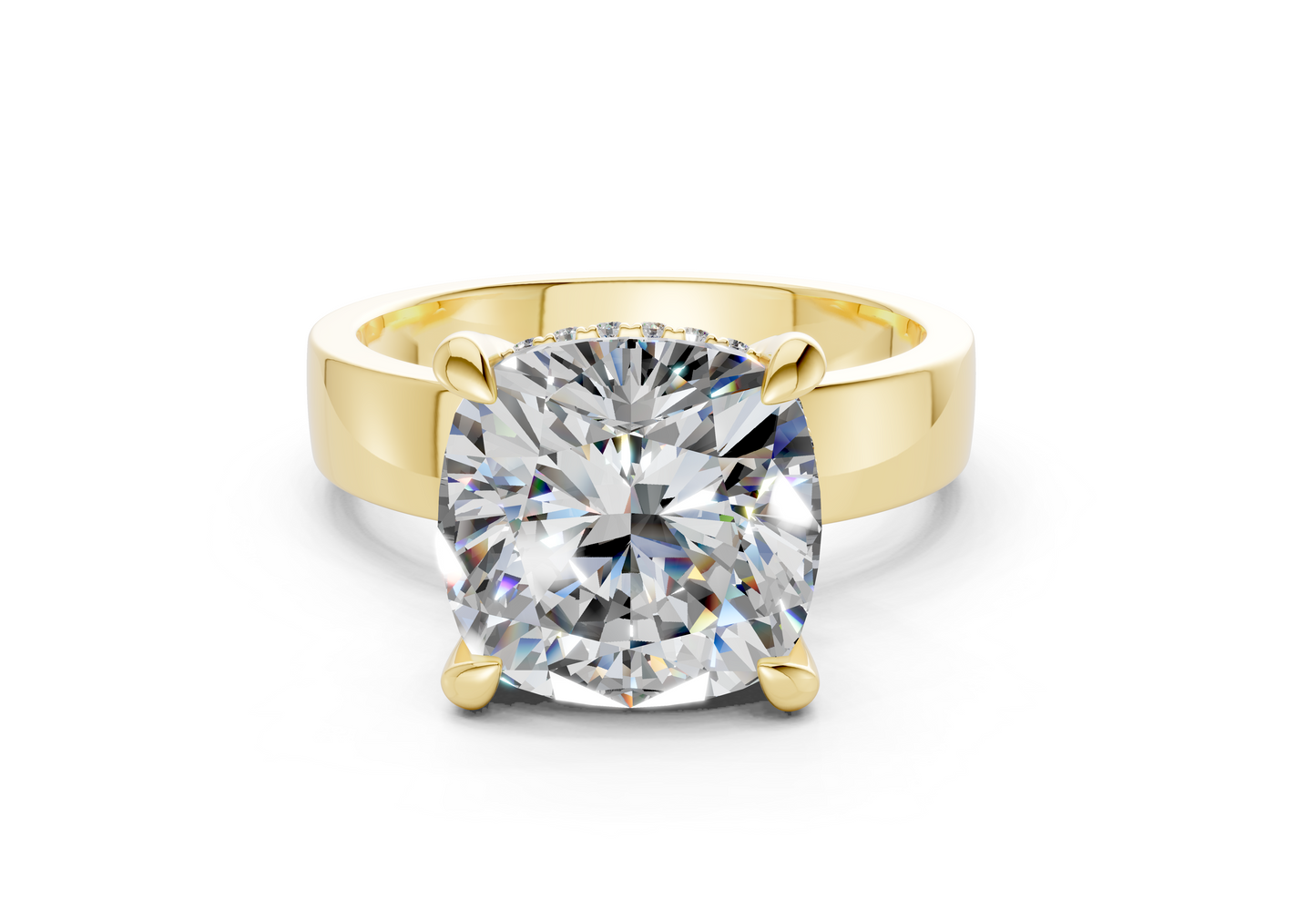Echo Diamond Solitaire Cushion Squareuare Cut 4mm Engagement Ring