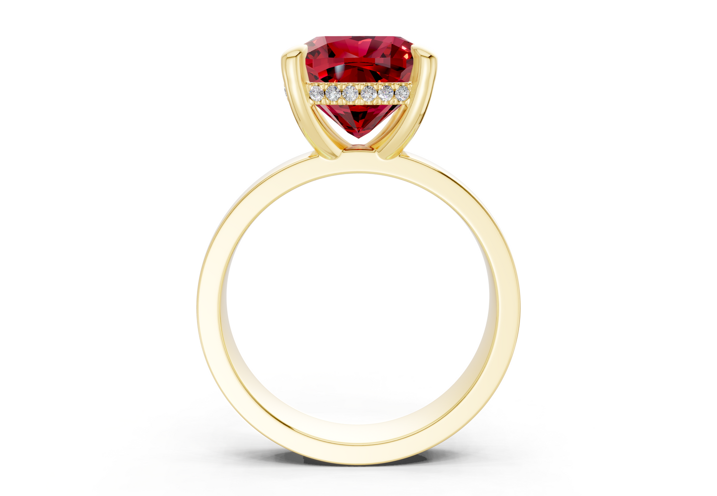 Echo Ruby Gemstone Solitaire Cushion Squareuare Cut 4mm Engagement Ring