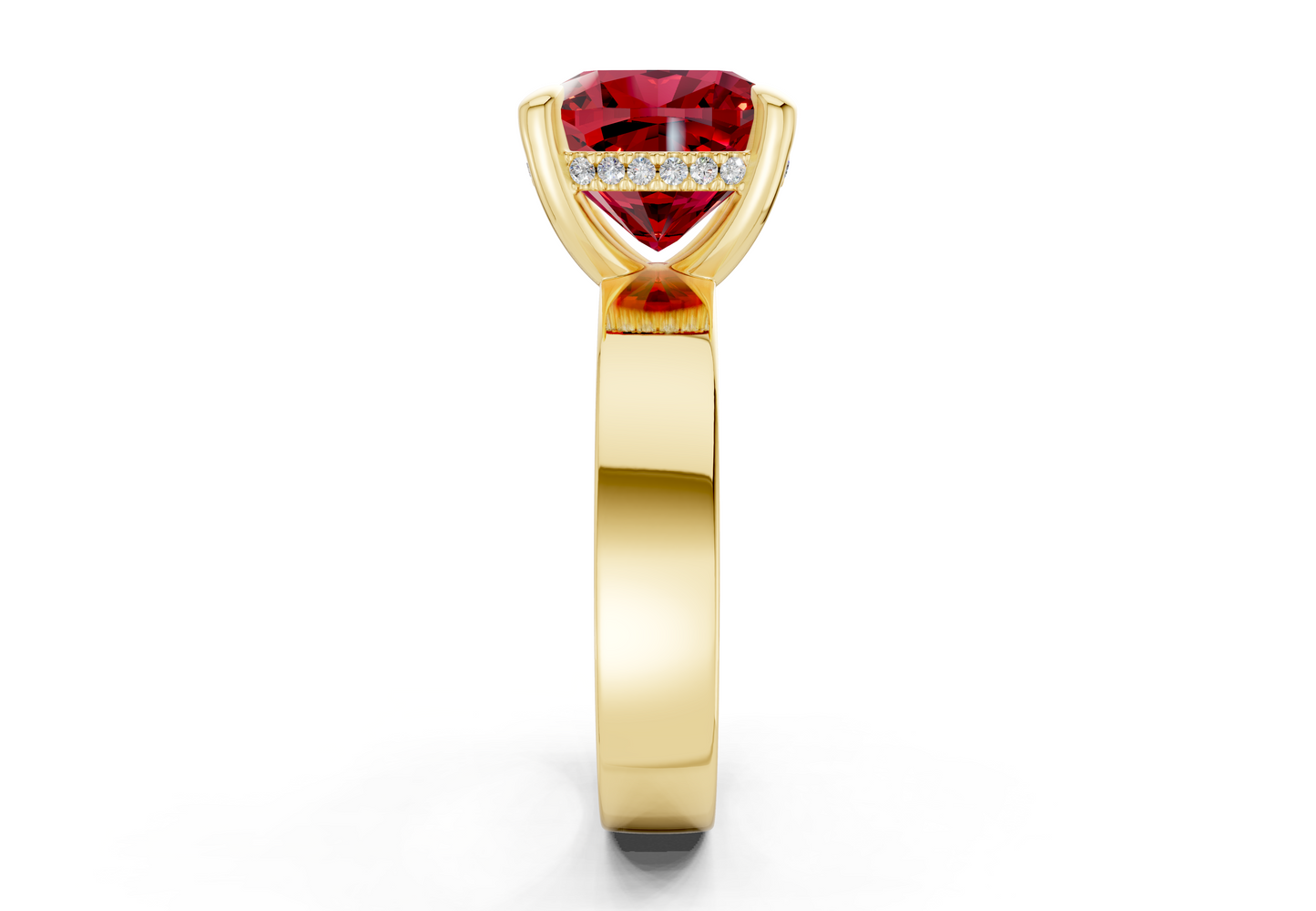 Echo Ruby Gemstone Solitaire Cushion Squareuare Cut 4mm Engagement Ring