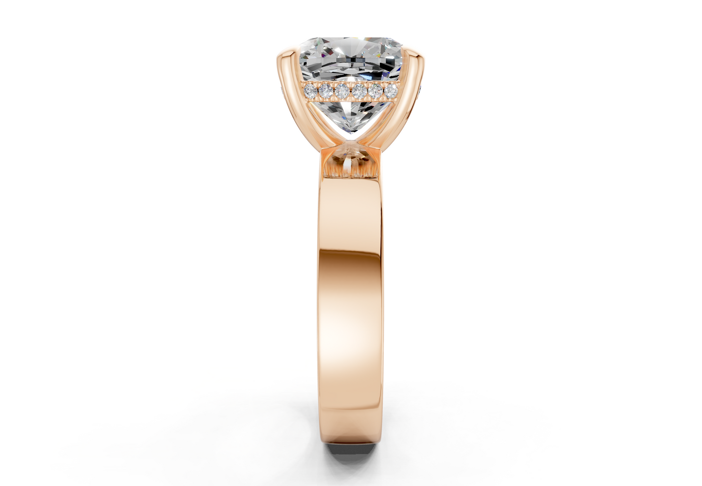 Echo Diamond Solitaire Cushion Squareuare Cut 4mm Engagement Ring