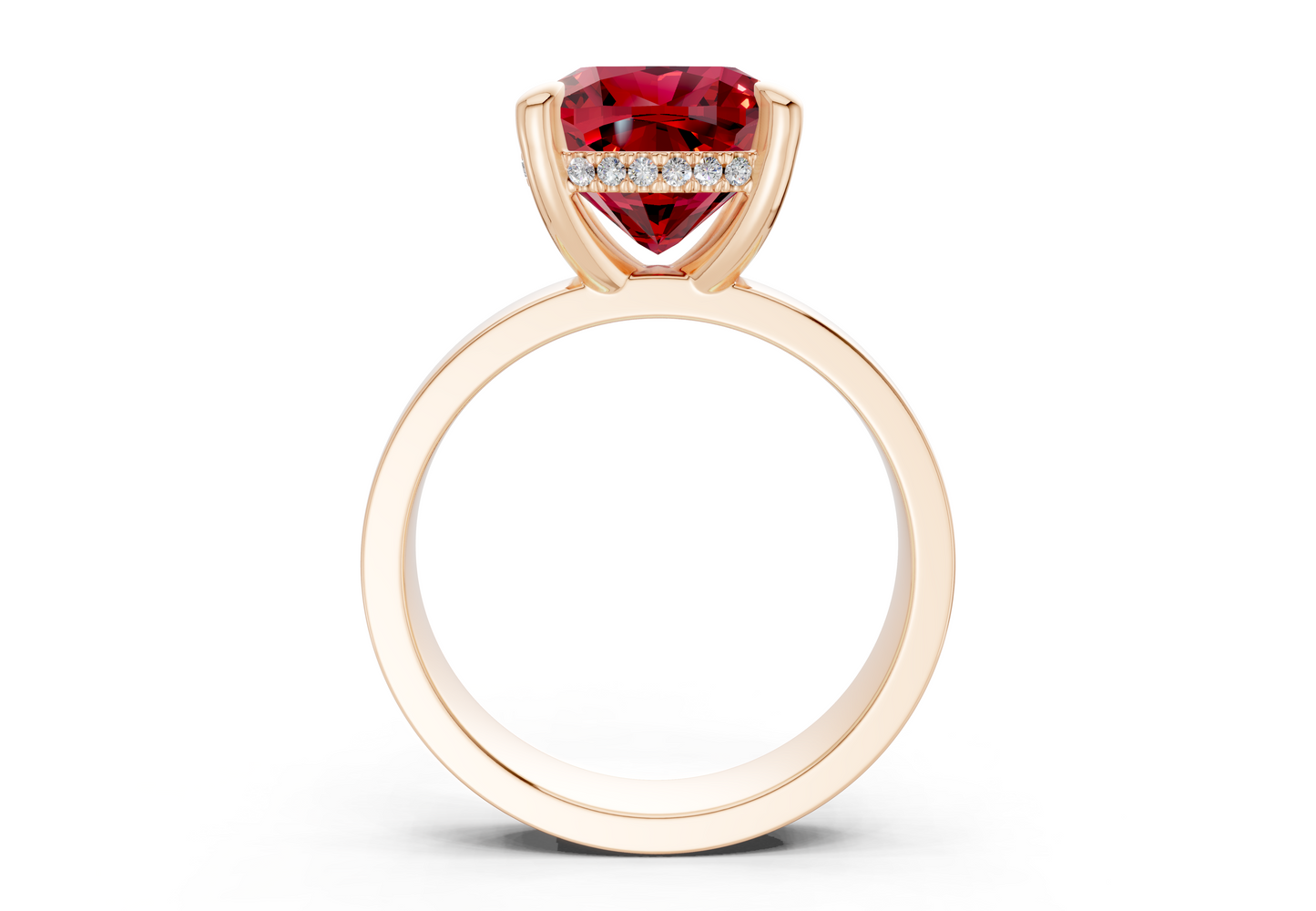 Echo Ruby Gemstone Solitaire Cushion Squareuare Cut 4mm Engagement Ring