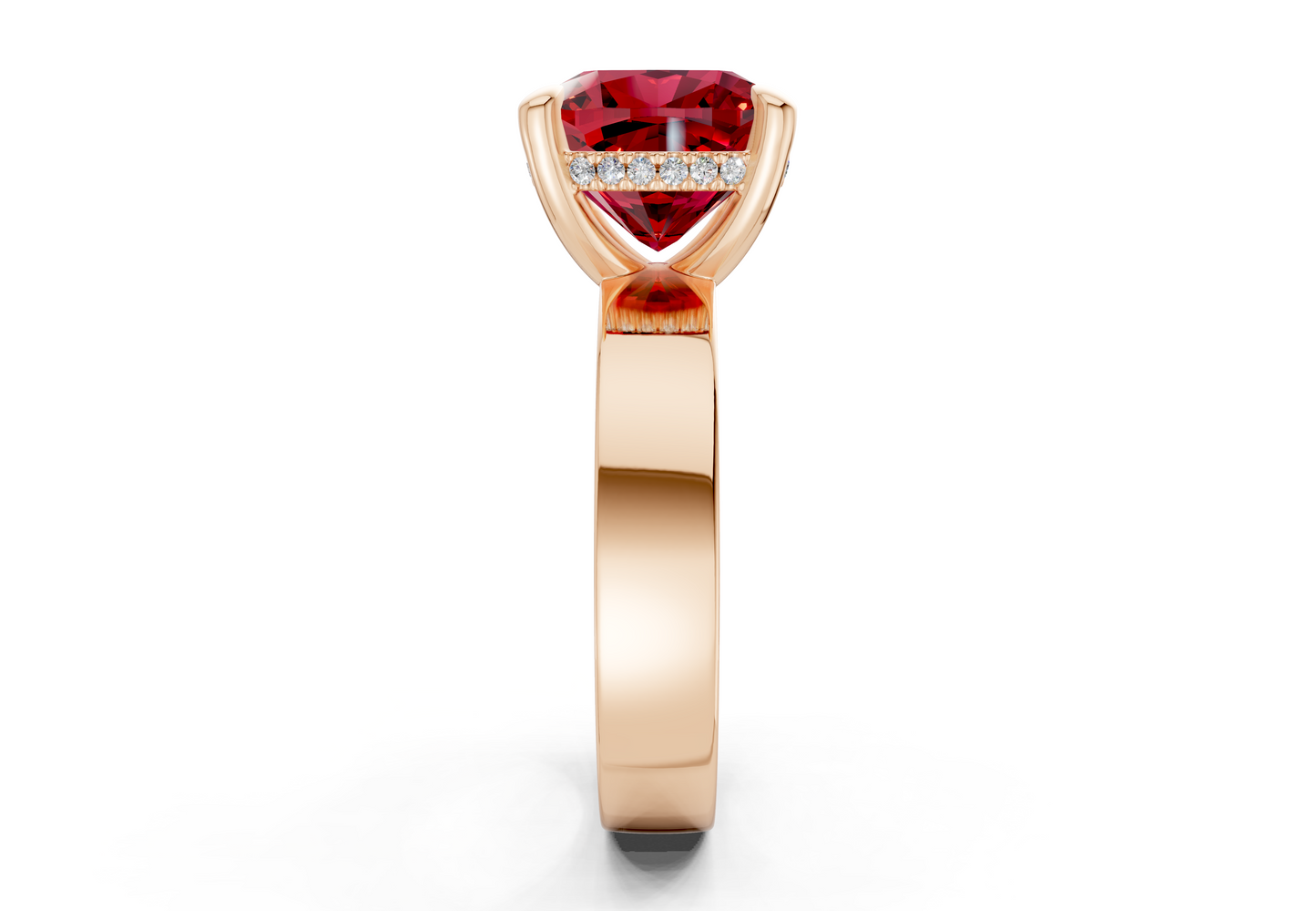 Echo Ruby Gemstone Solitaire Cushion Squareuare Cut 4mm Engagement Ring