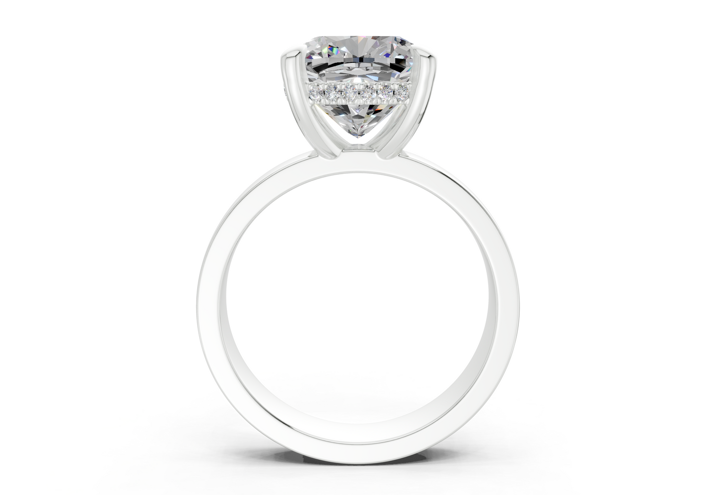 Echo Diamond Solitaire Cushion Squareuare Cut 4mm Engagement Ring