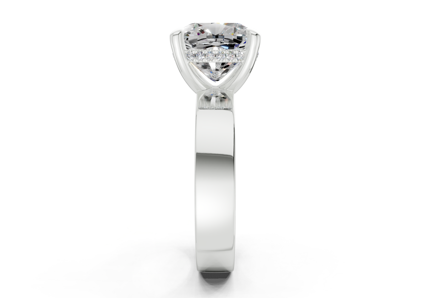 Echo Diamond Solitaire Cushion Squareuare Cut 4mm Engagement Ring