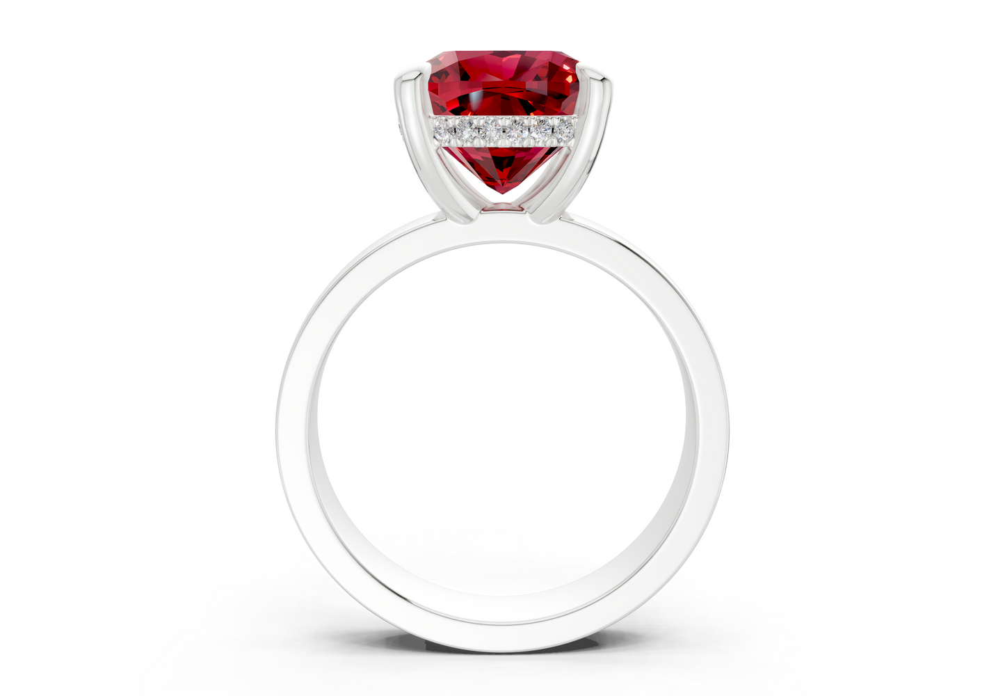 Echo Ruby Gemstone Solitaire Cushion Squareuare Cut 4mm Engagement Ring