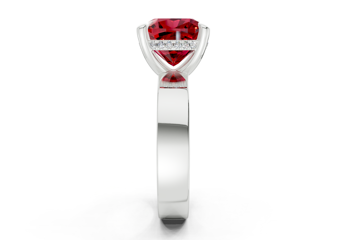 Echo Ruby Gemstone Solitaire Cushion Squareuare Cut 4mm Engagement Ring