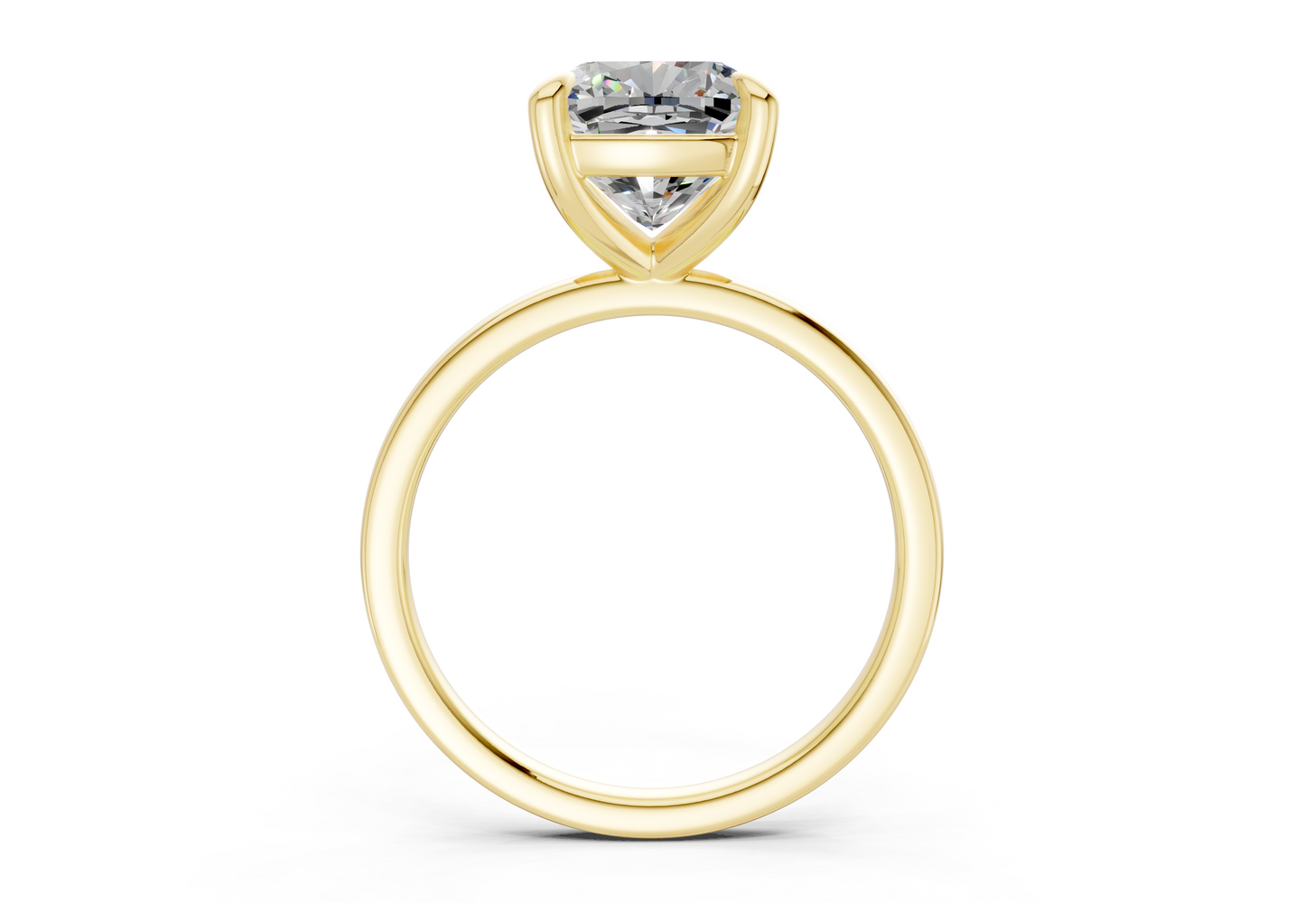 Clementine Diamond Solitaire Cushion Squareuare Cut 1.8mm Engagement Ring