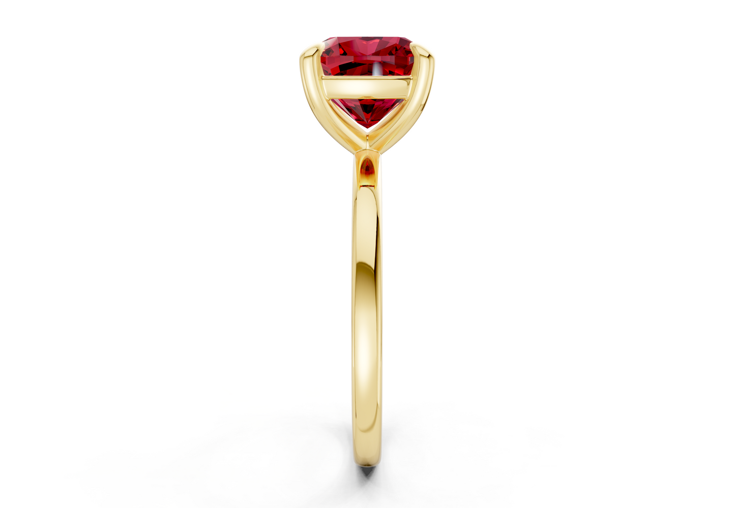 Clementine Ruby Gemstone Solitaire Cushion Squareuare Cut 1.8mm Engagement Ring