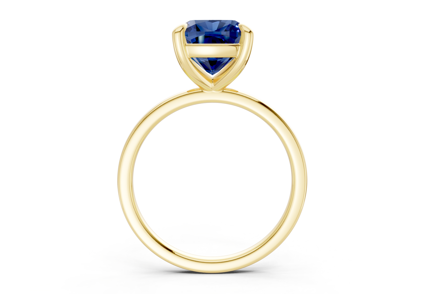 Clementine Sapphire Gemstone Solitaire Cushion Squareuare Cut 1.8mm Engagement Ring