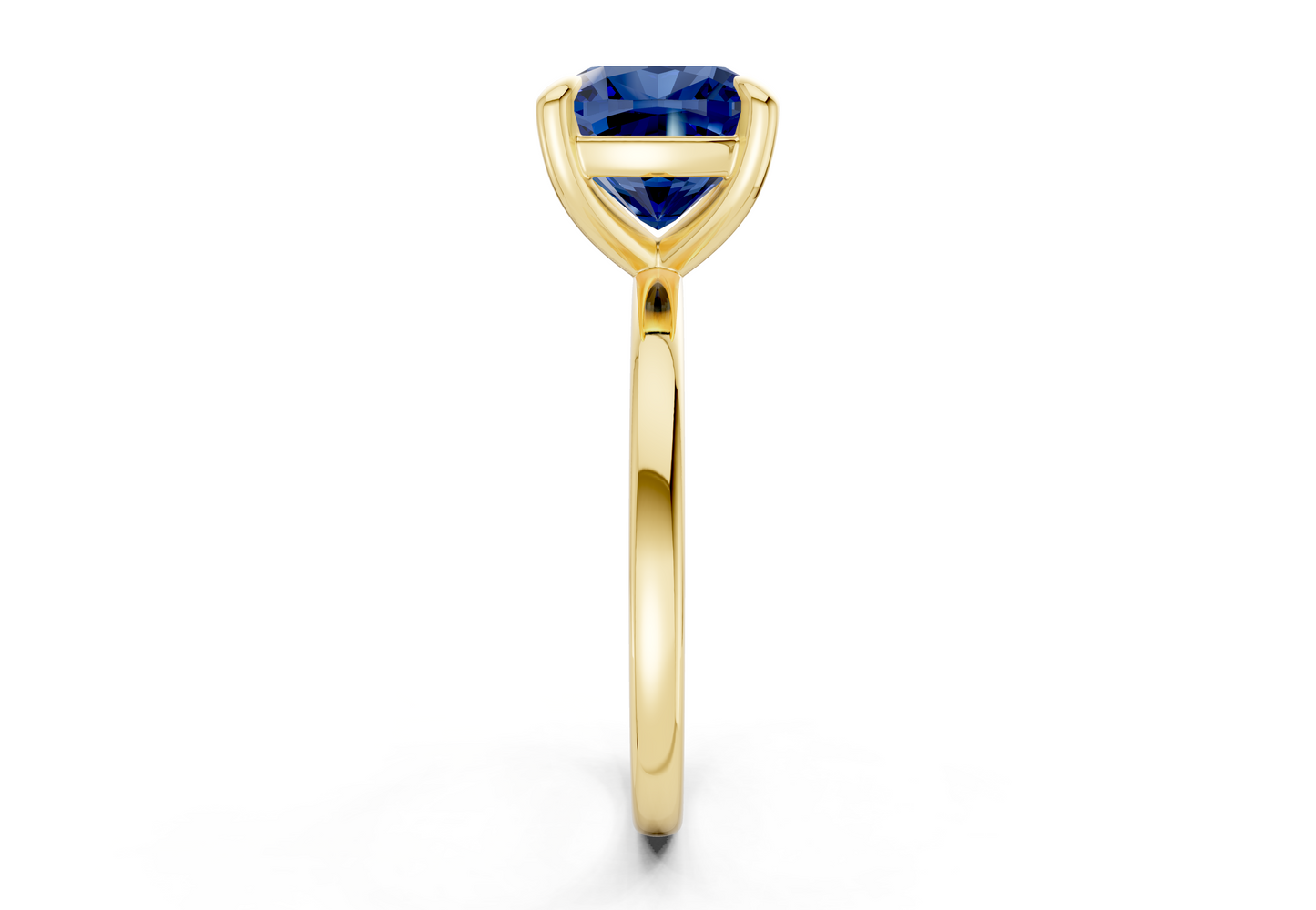 Clementine Sapphire Gemstone Solitaire Cushion Squareuare Cut 1.8mm Engagement Ring