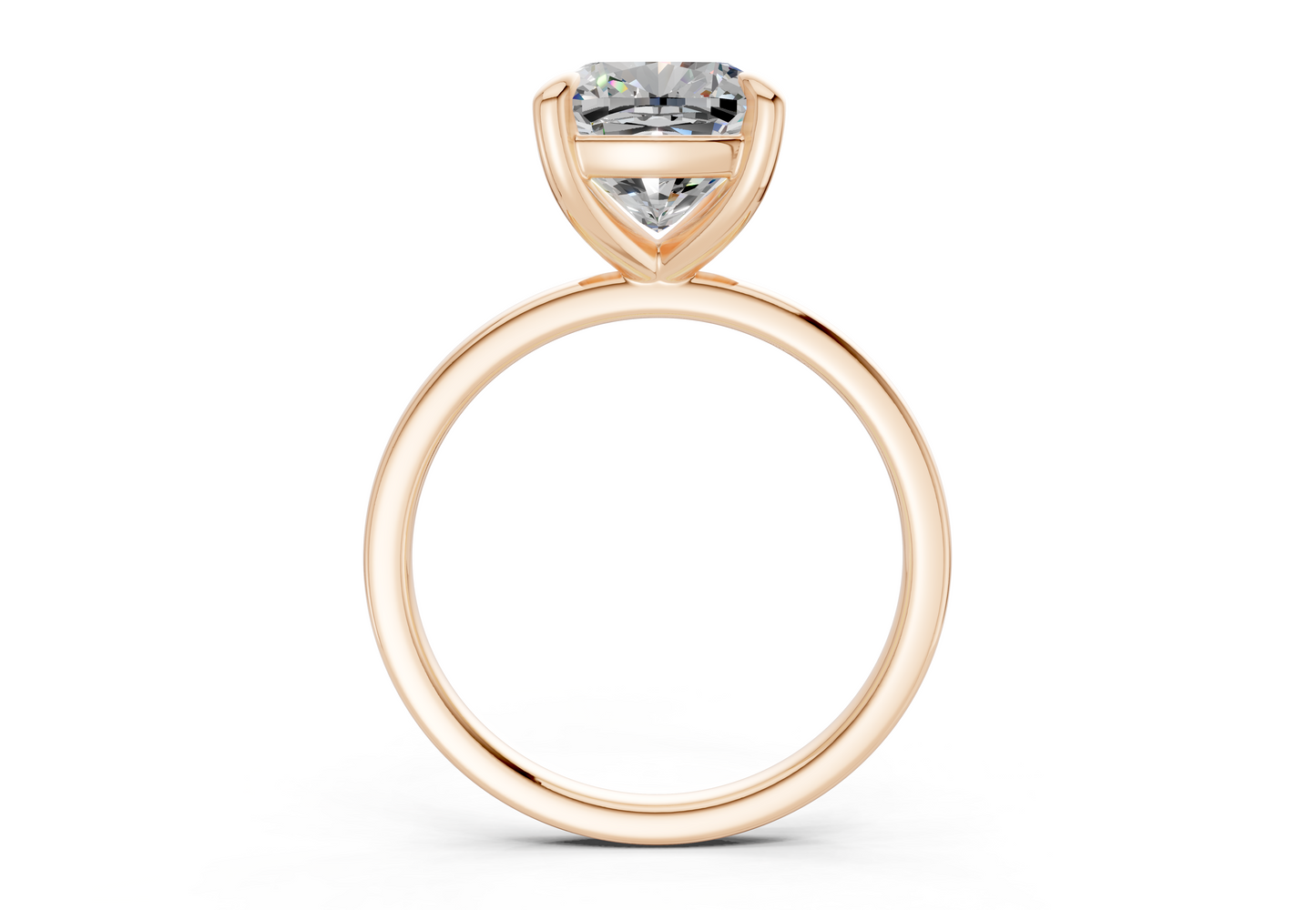 Clementine Diamond Solitaire Cushion Squareuare Cut 1.8mm Engagement Ring