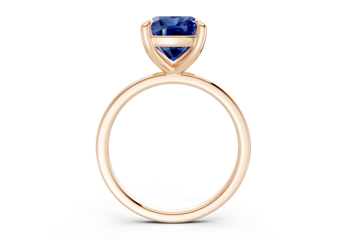 Clementine Sapphire Gemstone Solitaire Cushion Squareuare Cut 1.8mm Engagement Ring