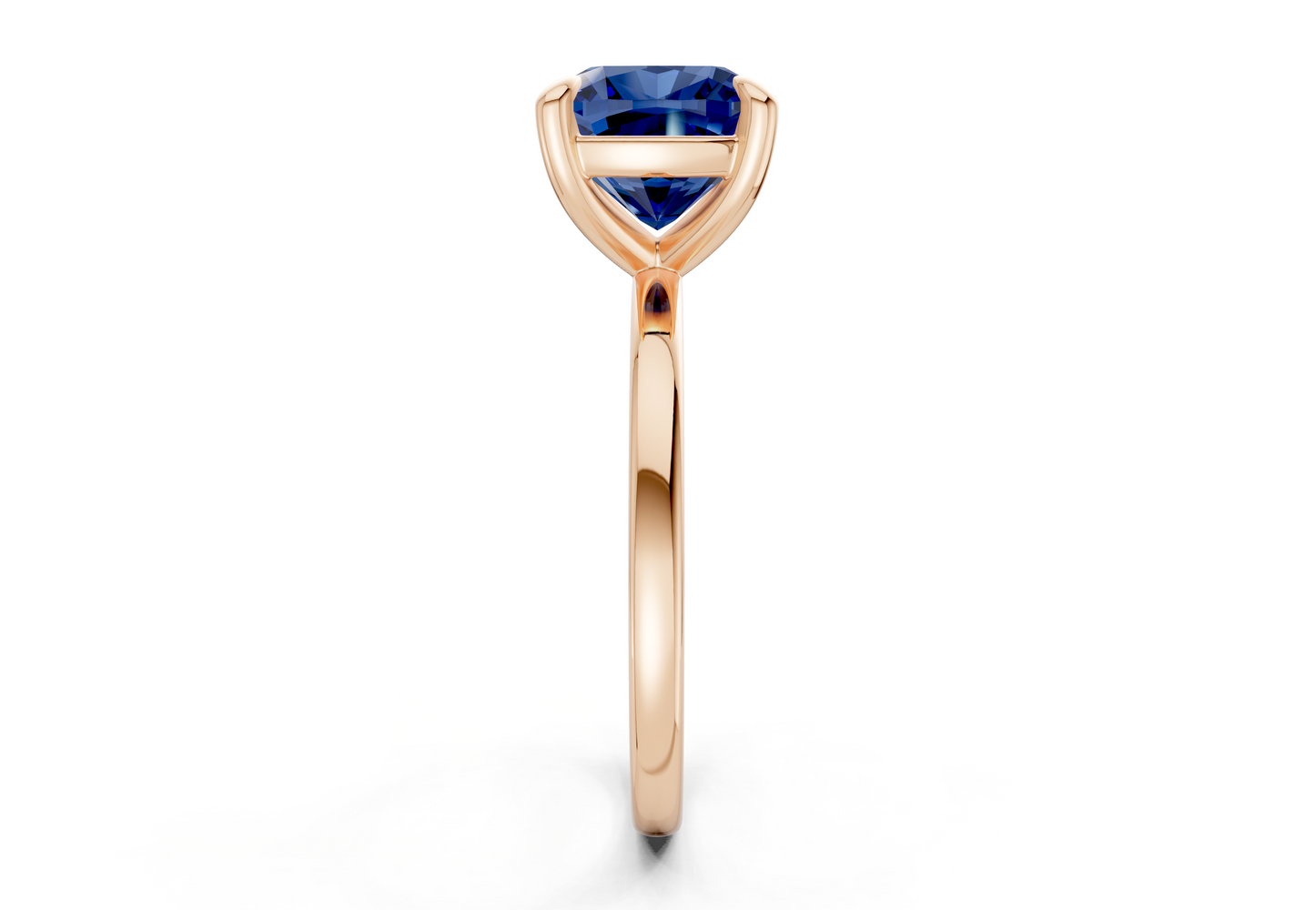 Clementine Sapphire Gemstone Solitaire Cushion Squareuare Cut 1.8mm Engagement Ring
