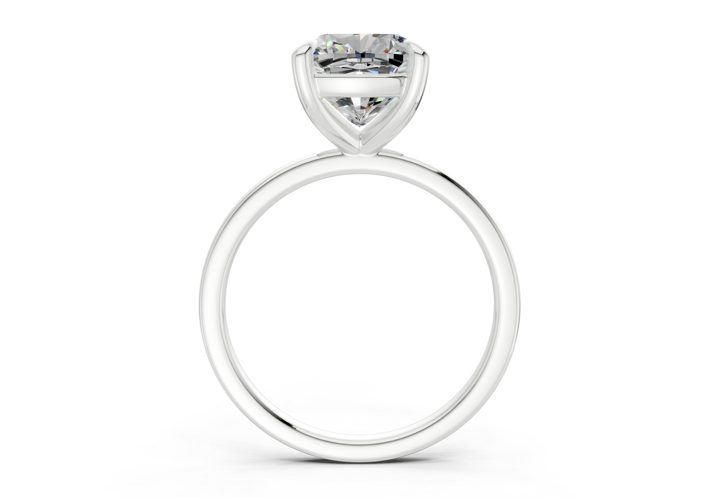 Clementine Diamond Solitaire Cushion Squareuare Cut 1.8mm Engagement Ring
