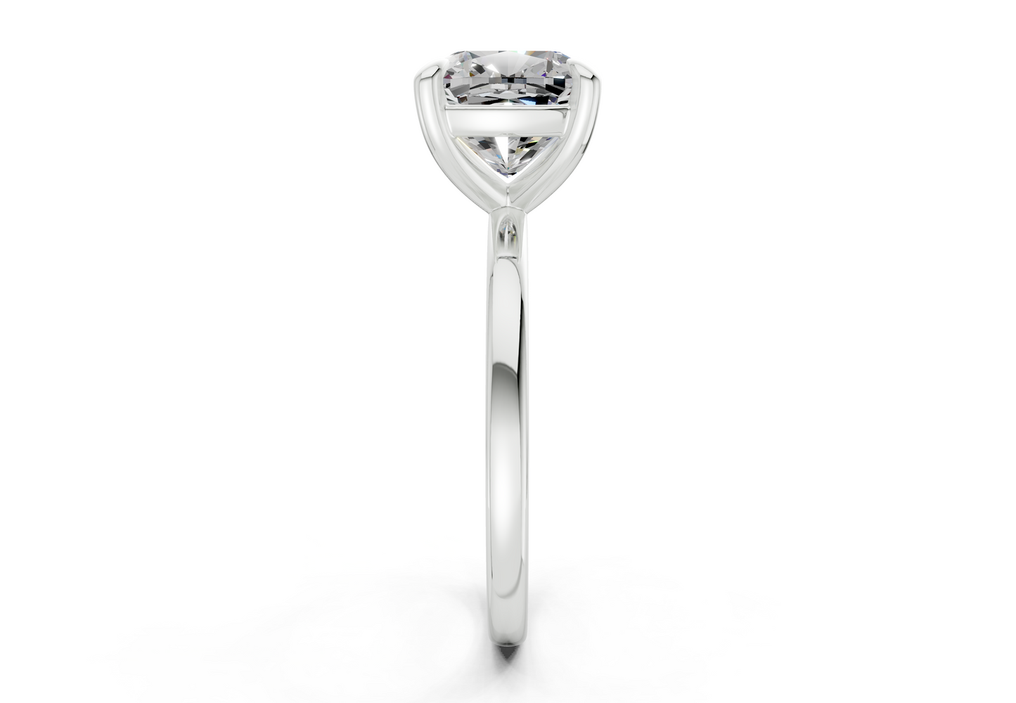 Clementine Diamond Solitaire Cushion Squareuare Cut 1.8mm Engagement Ring