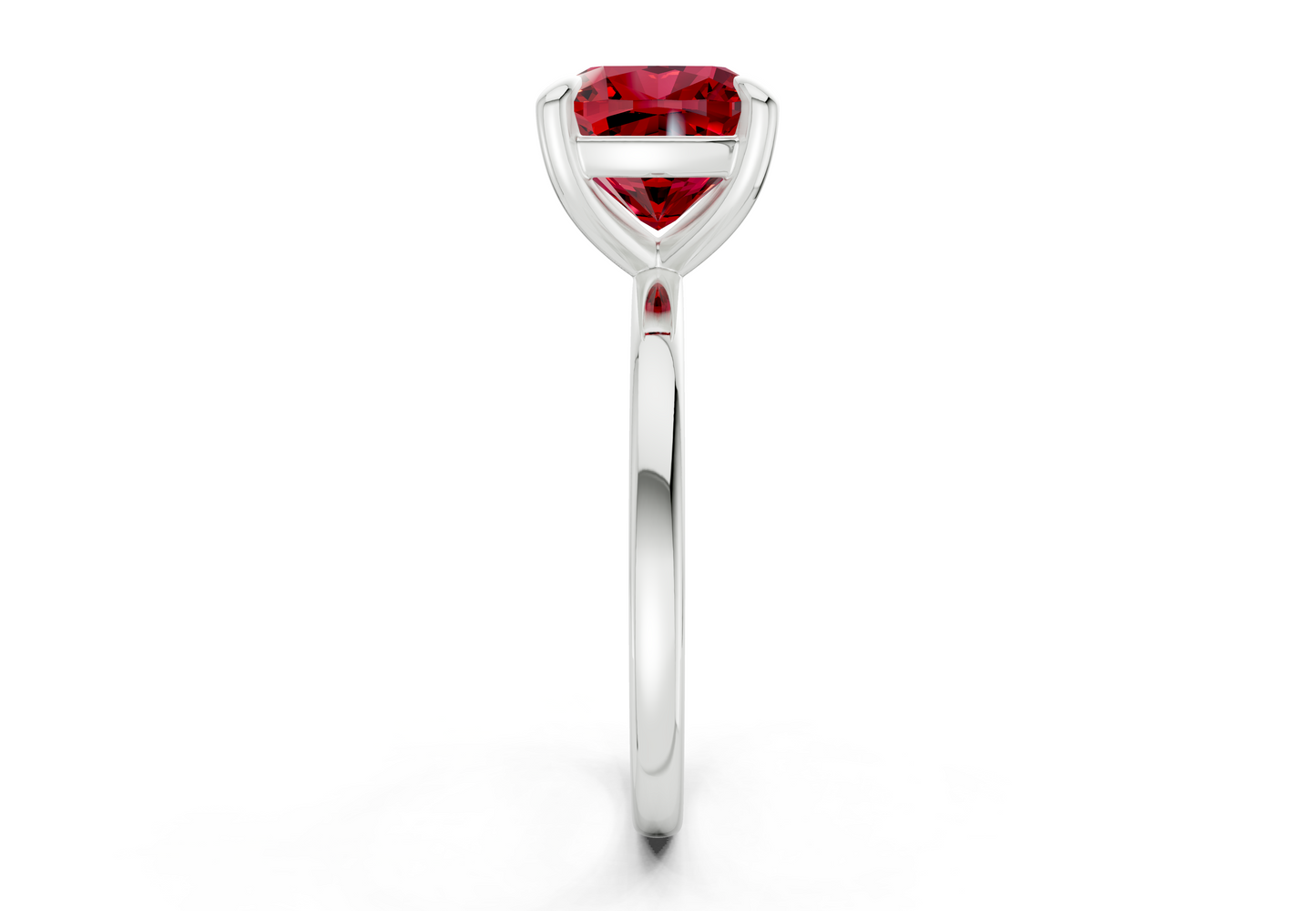 Clementine Ruby Gemstone Solitaire Cushion Squareuare Cut 1.8mm Engagement Ring
