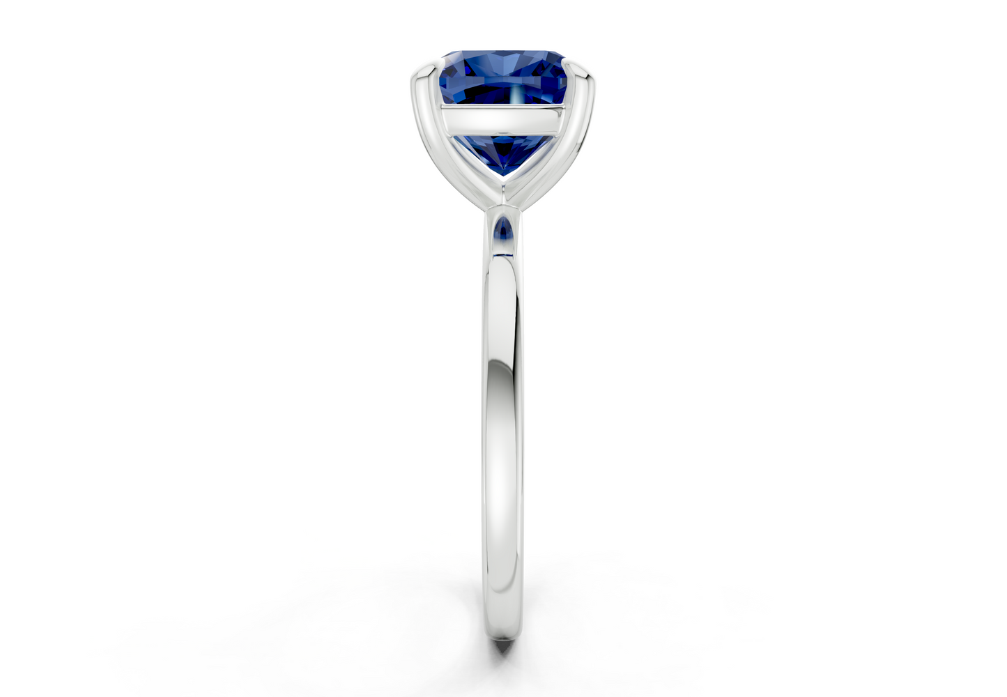 Clementine Sapphire Gemstone Solitaire Cushion Squareuare Cut 1.8mm Engagement Ring